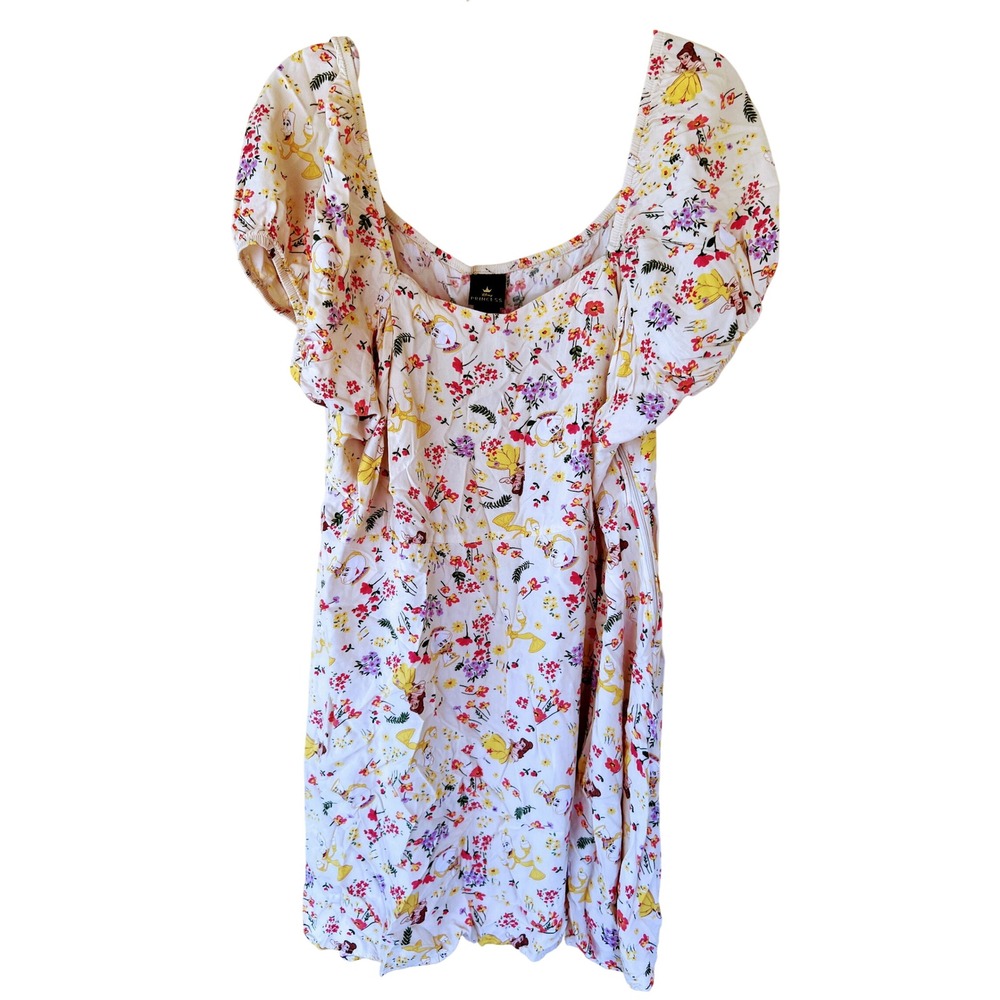 Disney Dress Womens Cream Belle Floral Cottagecore Princesscore Fairycore